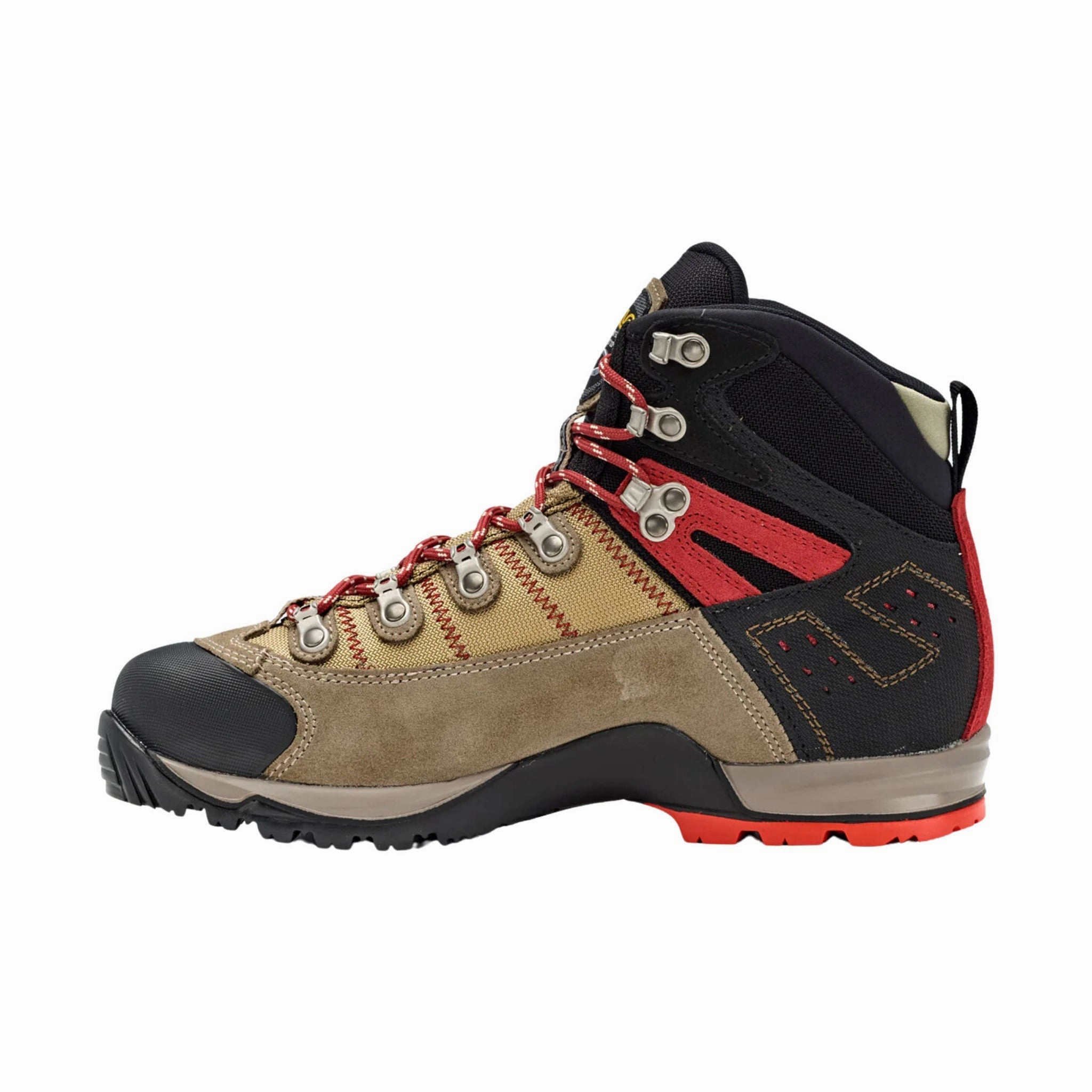 Padded Collar Lining Stable Support Adventure Journey Asolo Men's Fugitive GTX Hiking Boot - Wool/Black/Red