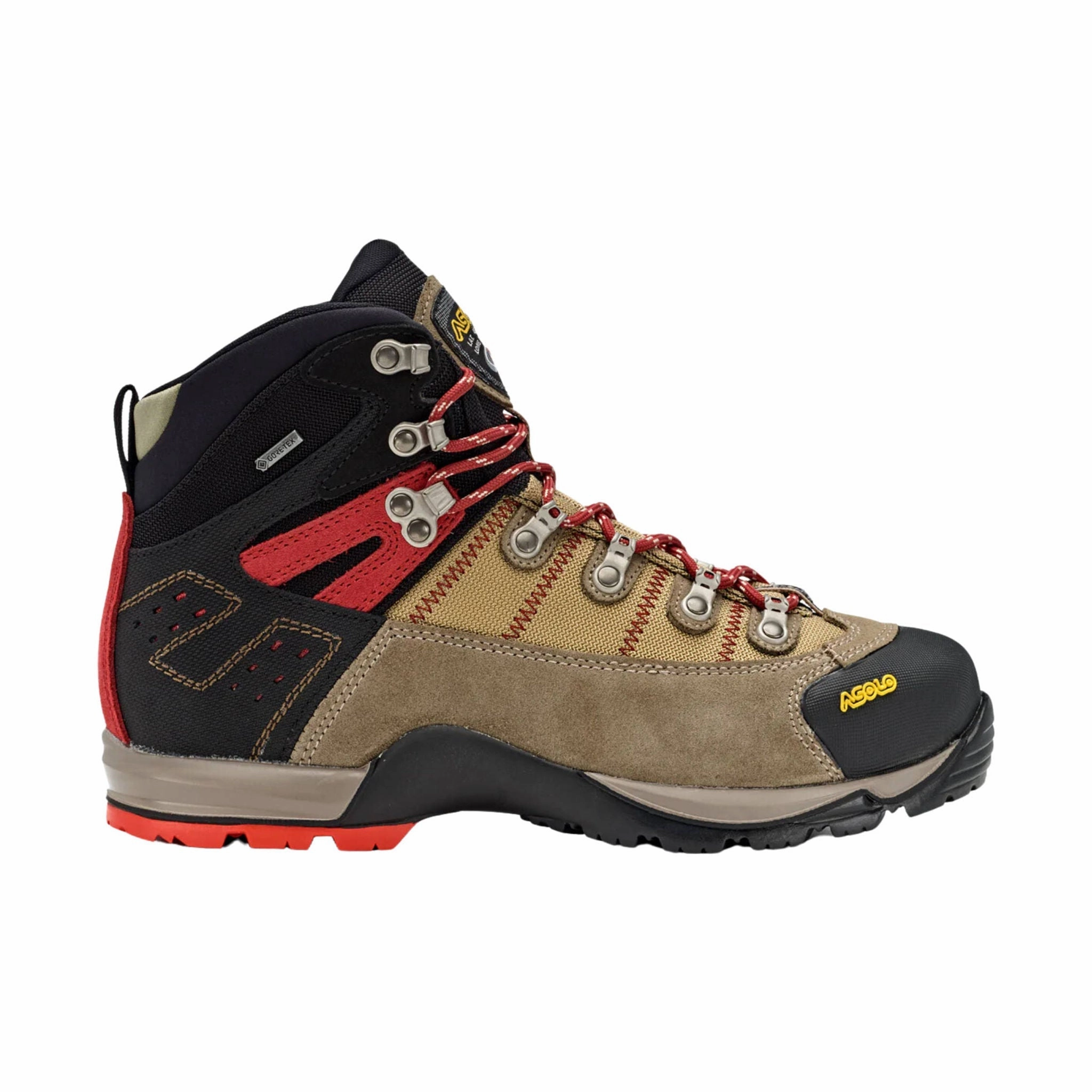 Breathable Remote Hiking Asolo Men's Fugitive GTX Hiking Boot - Wool/Black/Red