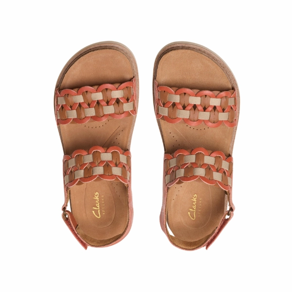 Comfortable Travel Shoes Clarks Women's Arwell Glide Wide Orange