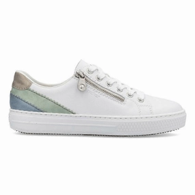 Indoor Use Rieker Women's L5900-80 Enya White/Mint/Blue/Pearl
