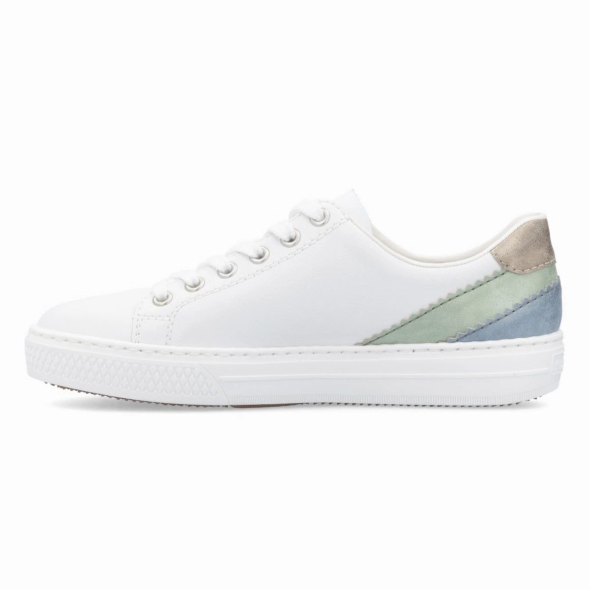 Outfit Blend Rieker Women's L5900-80 Enya White/Mint/Blue/Pearl