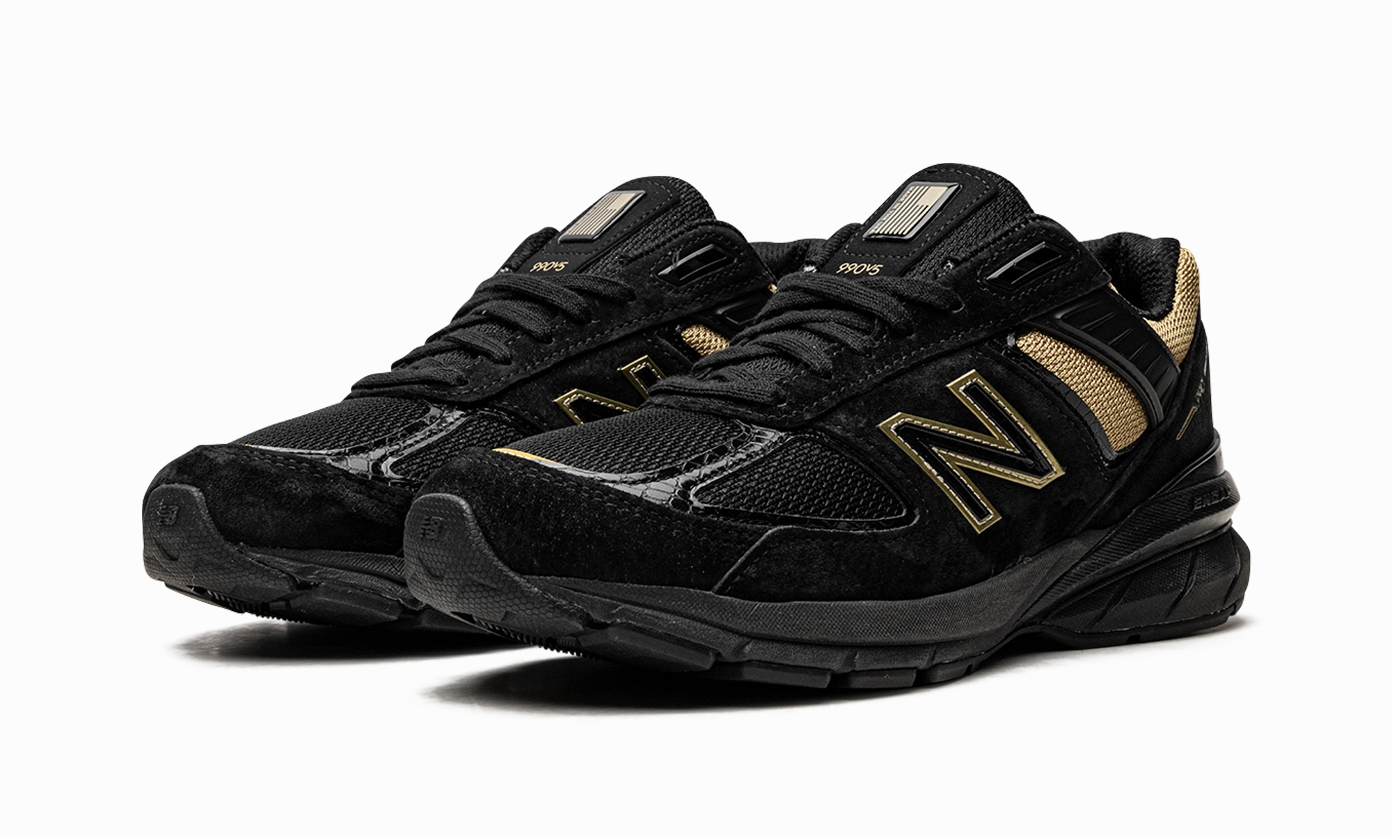 990v5 "Black / Gold" nylon running wear Airflow Optimized Frame