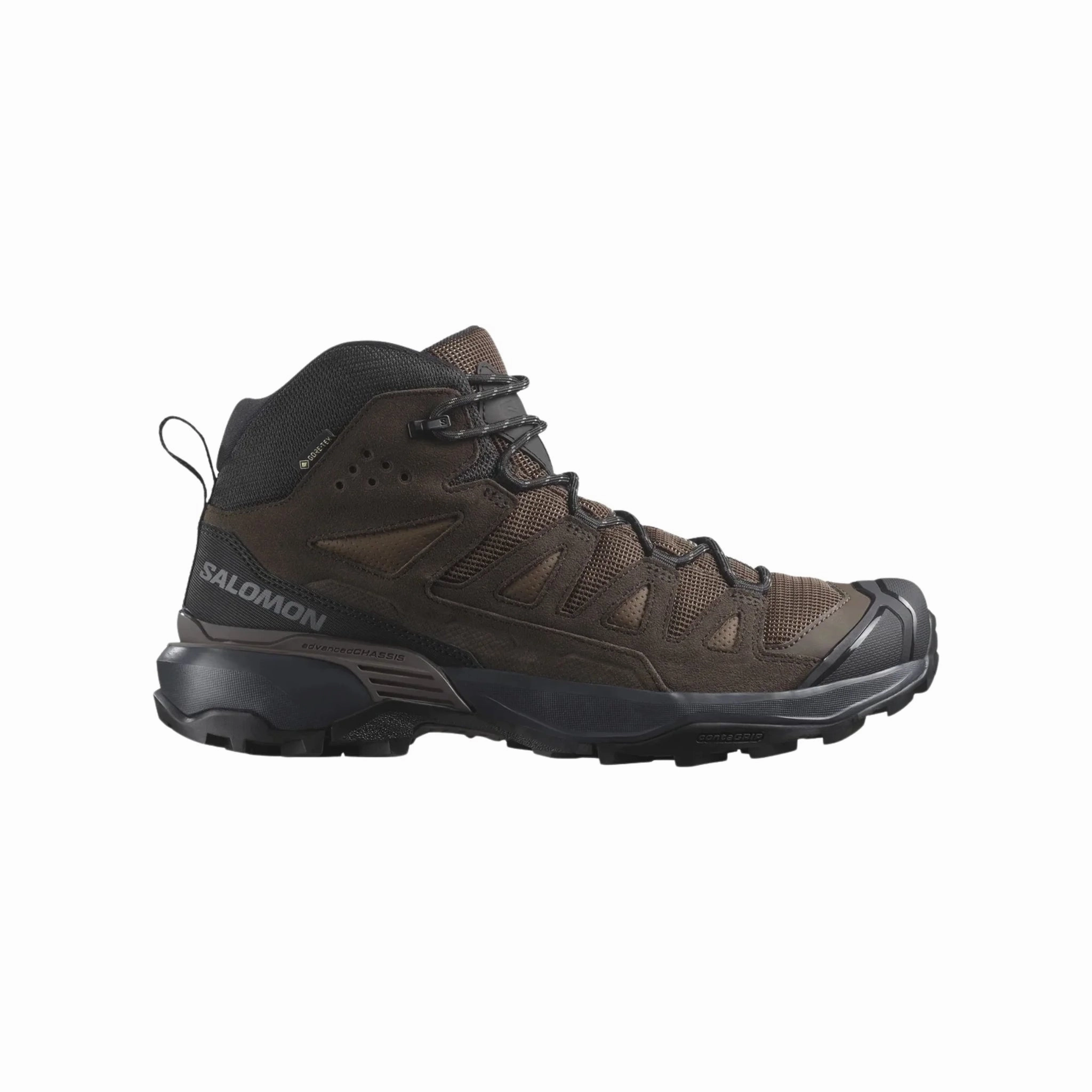 Comfort collar Sleek Construction Salomon Men's X Ultra 360 Leather Mid Gore Tex Hiking Boots - Dark Earth / Delicioso / Castlerock