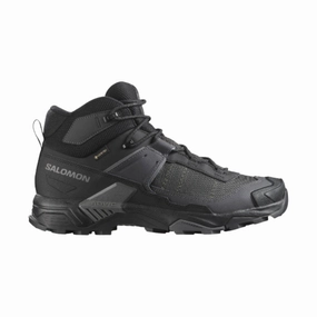 Torsional Rigidity Frame Sturdy Construction Salomon Men's X Ultra 5 Mid Gore Tex Hiking Boots - Black/Asphalt Castlerock