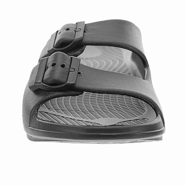 Textured Grip Surface Snug Fit Adjustability Sovella Women's Buckle Slide Black