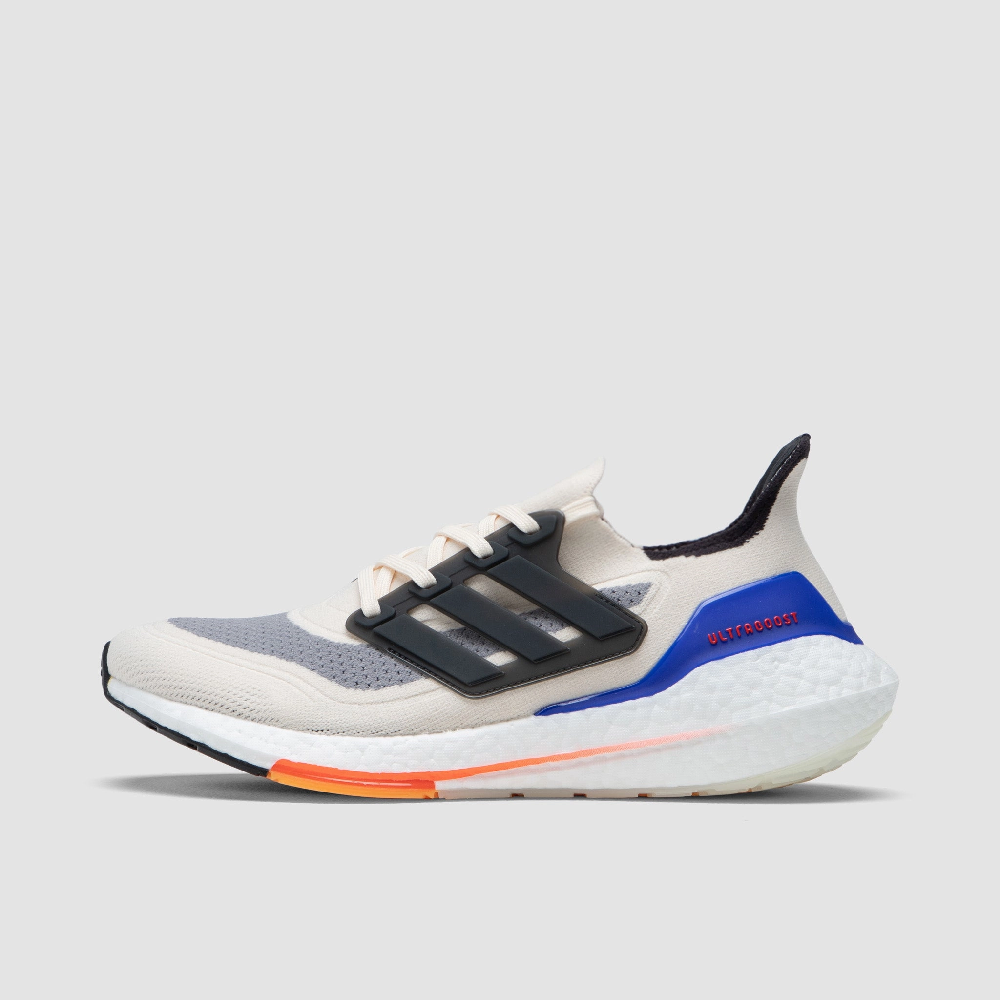 adidas Ultraboost 21 White / Carbon - Solar Red Balance Focus Cushioned durability