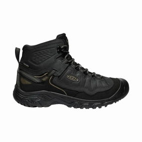 KEEN Men's Targhee IV Waterproof Hiking Boots - Triple Black removable insoles Ankle support system