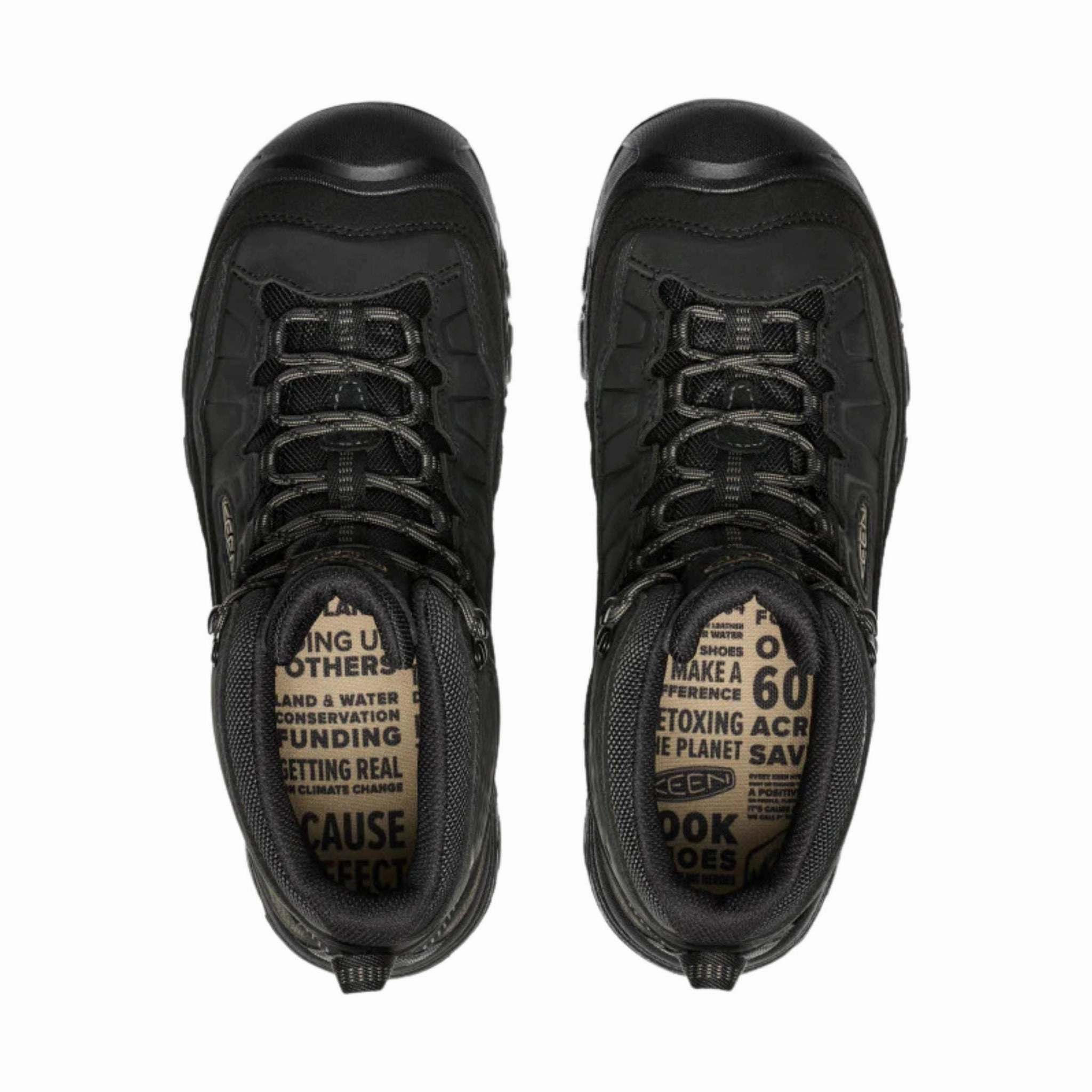 Rugged Built Comfort Seeker KEEN Men's Targhee IV Waterproof Hiking Boots - Triple Black