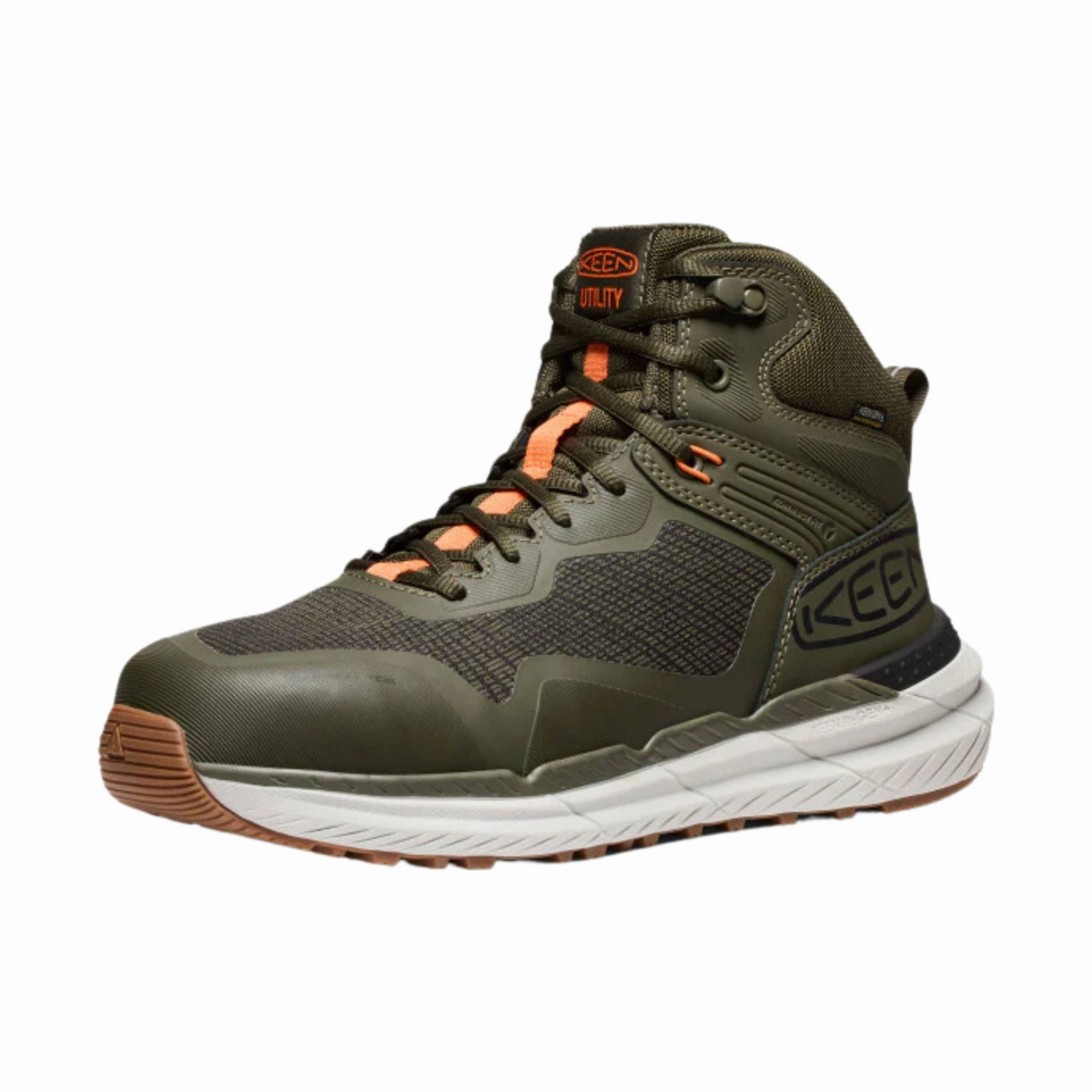 Cushioned Step Adventure Journey KEEN Utility Men's Synchro Waterproof Carbon Toe Work Boots - Forest Night/Gum