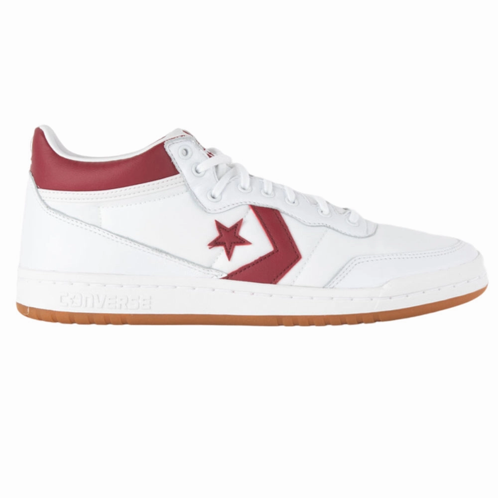 Converse CONS - Fastbreak Pro Leather & Nylon Mid (White/Bloodstone) Casual Routine