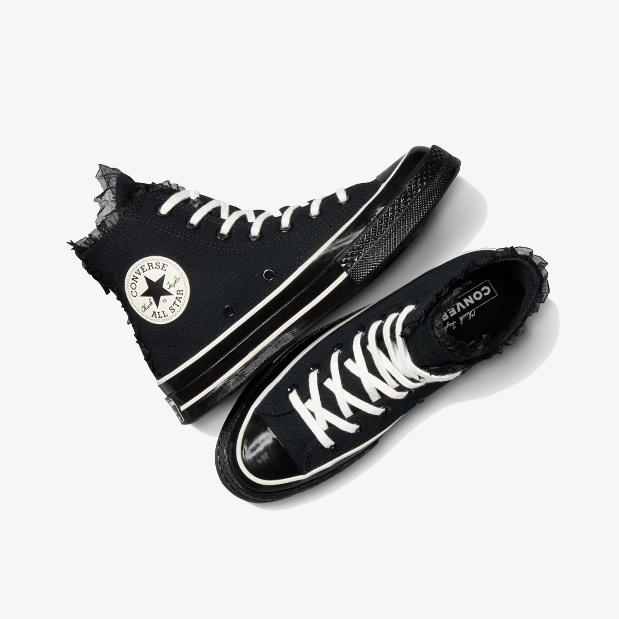 Converse | CHUCK 70 HIGH RUFFLES & BOWS { BLACK Hypoallergenic Lining