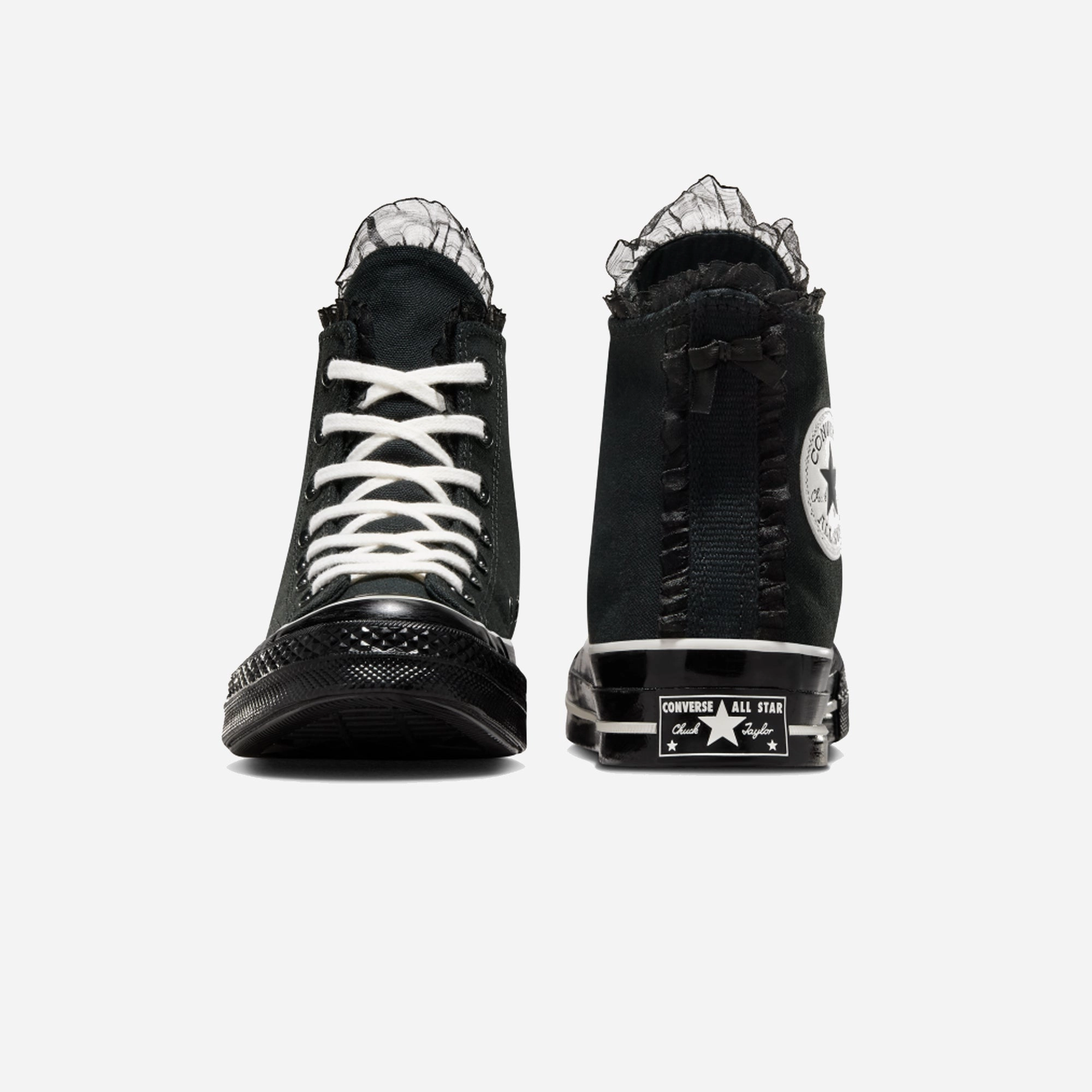 Lace   Up Converse | CHUCK 70 HIGH RUFFLES & BOWS { BLACK
