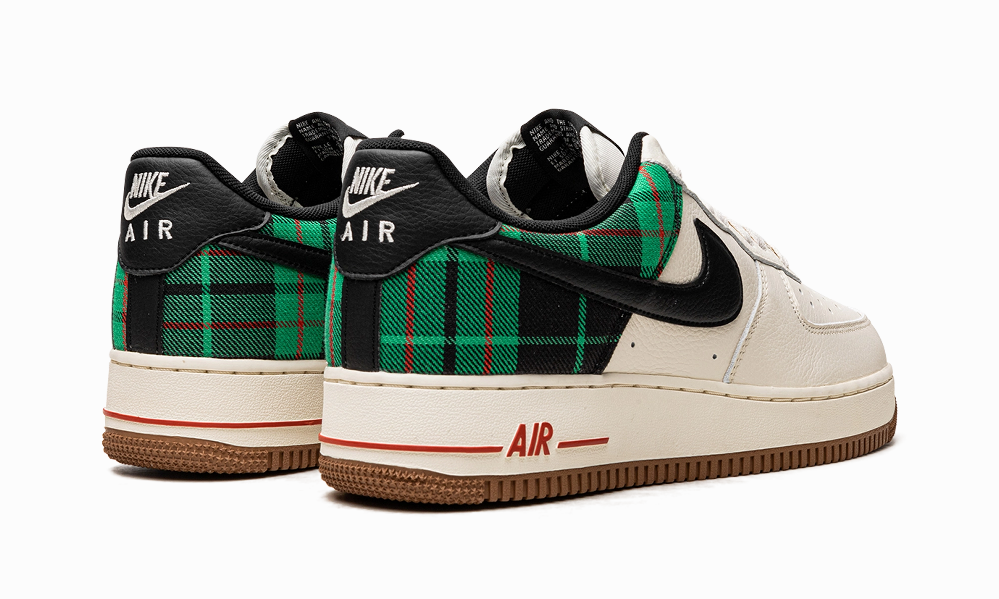 Air Force 1 Low '07 LX "Plaid Pale Ivory Stadium Green" Cushioned Step Lace Up Adjustability