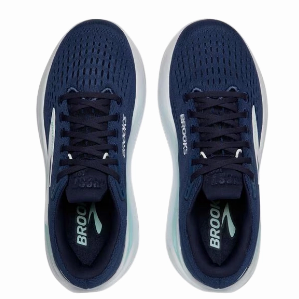 herringbone - design shoes Slip Resistant Tread Brooks Women's Ghost Max 3 Wide Navy/Peacoat