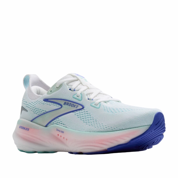 Brooks Women's Glycerin GTS 22 Wide White/Blue coordination training