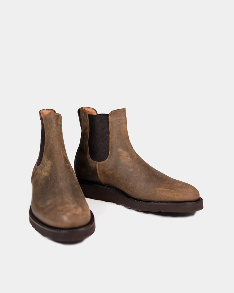Textile Upper Mole Waxed Lightweight  Chelsea Boot