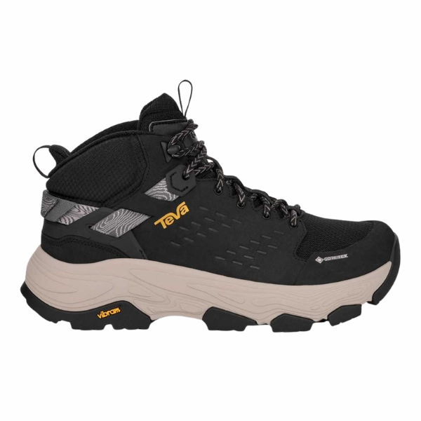 Padded collar Stable Support Rough Terrain Teva Women's Grandview Max GORE-TEX Black