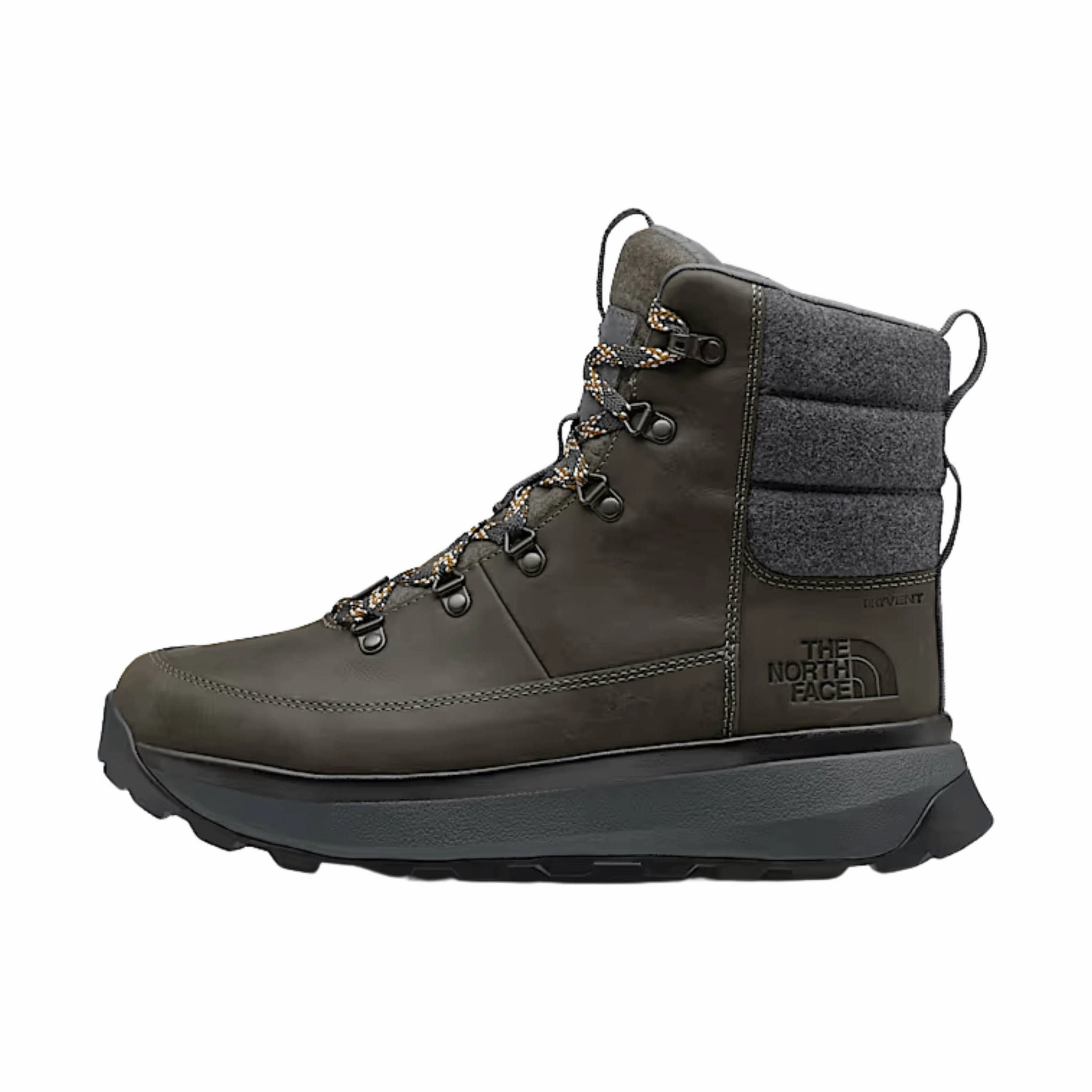 Comfortable Shank Non Marking Sole The North Face Men's Bergen Leather Waterproof Winter Boots - New Taupe Green/Asphalt Grey
