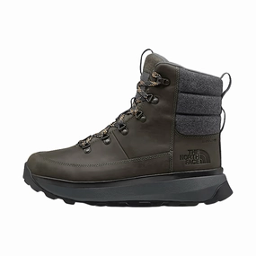 Comfortable Shank Non Marking Sole The North Face Men's Bergen Leather Waterproof Winter Boots - New Taupe Green/Asphalt Grey