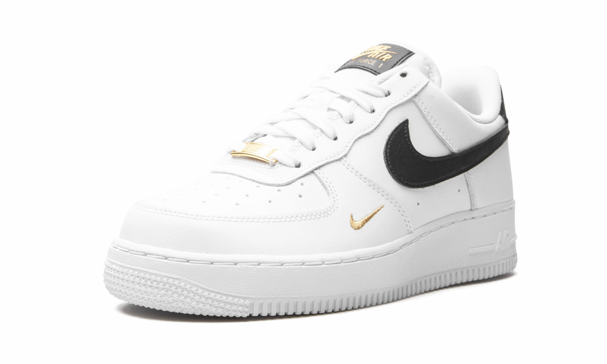 Cozy Design Long Stroll AIR FORCE 1 LO ESSENTIAL MNS WMNS "White / Black / Gold"