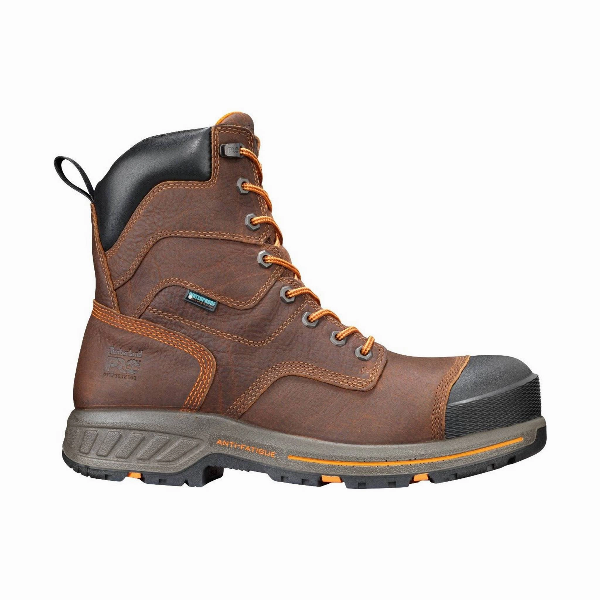Timberland Pro Men's Helix HD 8 Inch Waterproof Composite Toe Work Boot - Brown Waterproof Rainy Days Animal Spot