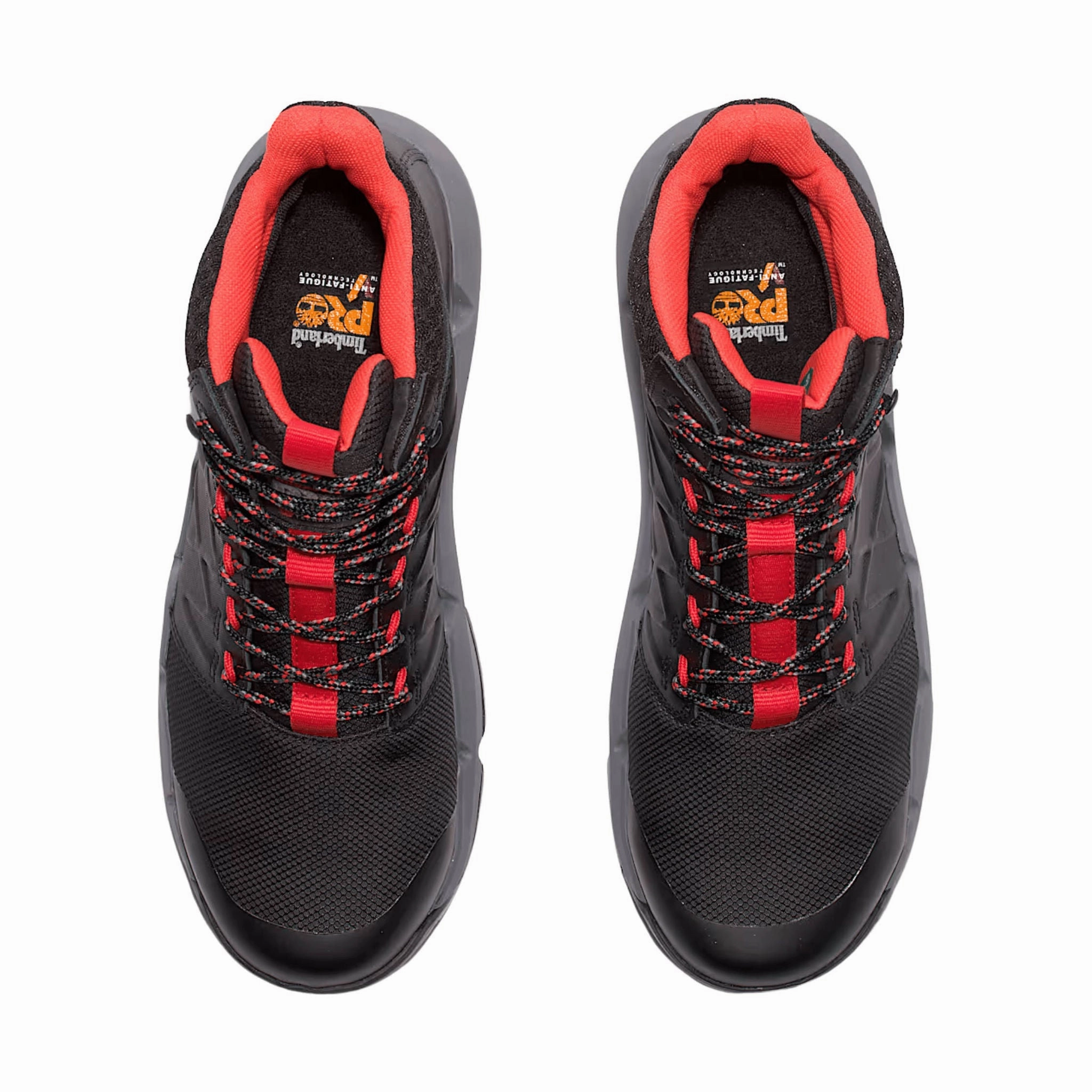 Timberland Pro Men's Morphix 6 Inch Waterproof Composite Toe Work Boots - Black/Red All Weather Windy Weather Rapid Lacing System