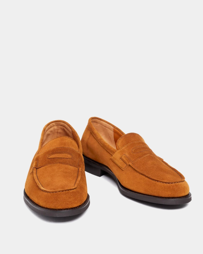 Wear Anywhere Dusk Run Tobacco Suede Lightweight Penny Loafer
