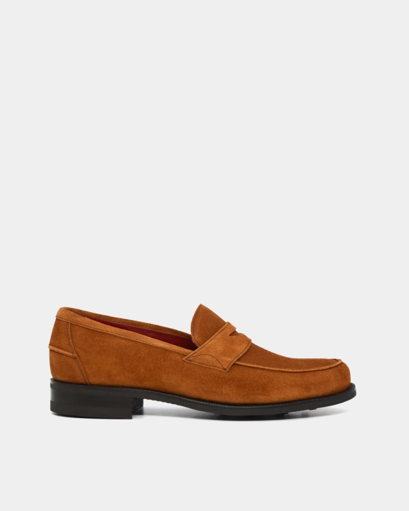 Tobacco Suede Penny Loafer Strong Hike Chat Walk