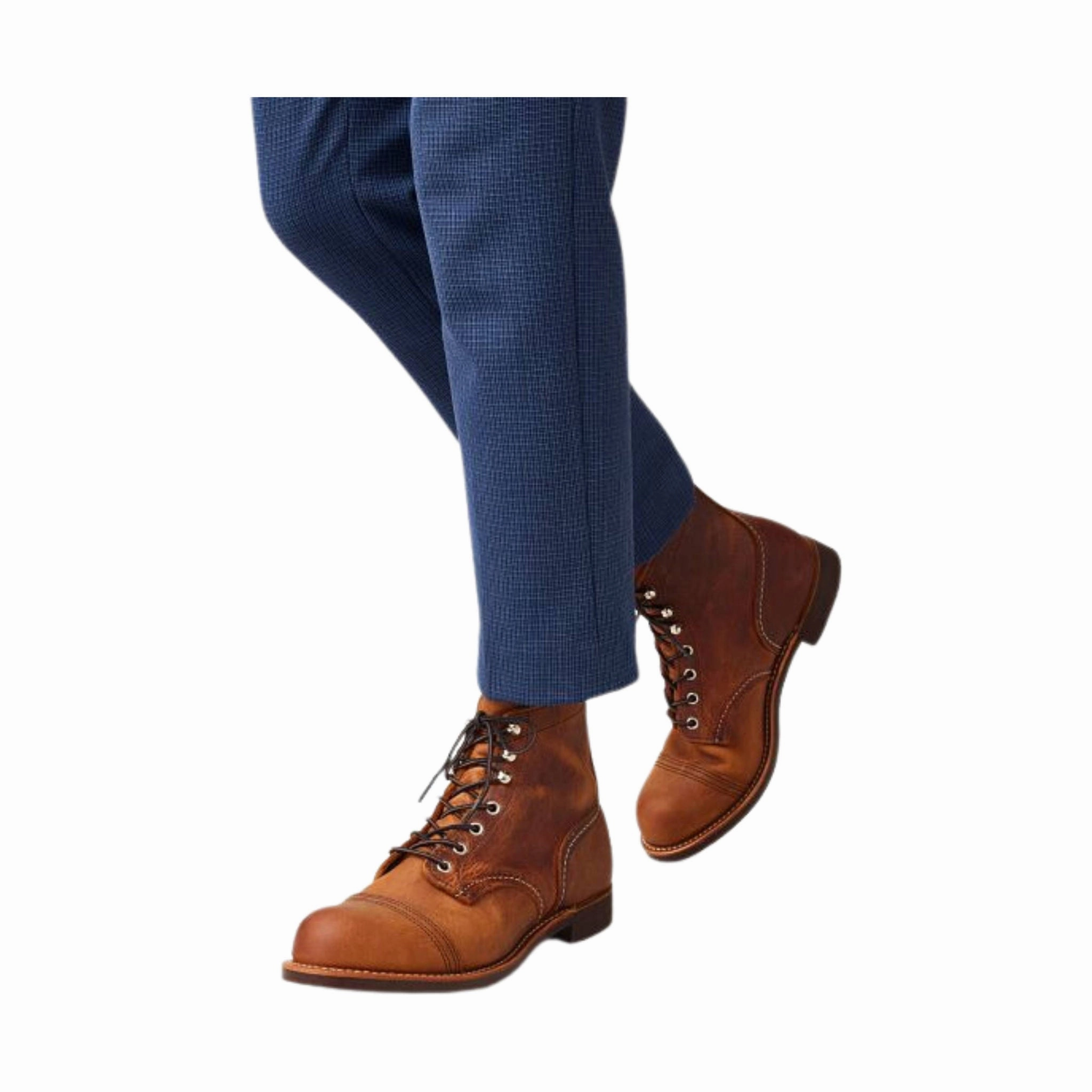 Red Wing Men's Iron Ranger 6 Inch Boots - Copper Rough Shock absorption tech Low Profile Rough Terrain