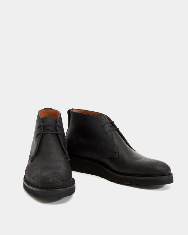 Black Waxed Suede Lightweight Chukka Boot Gentle Step
