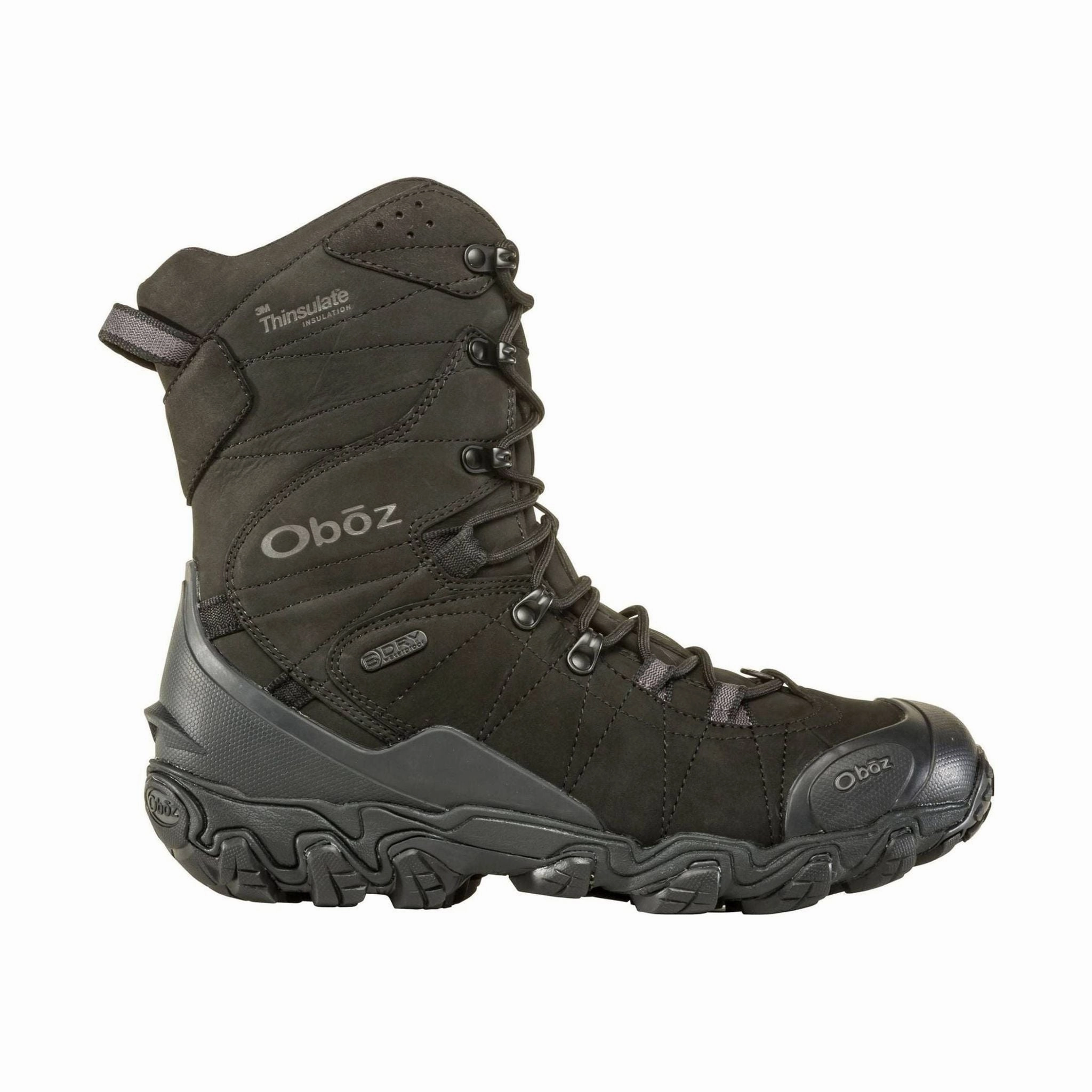Oboz Men's Bridger 10 Inch Insulated Waterproof Winter Boot - Midnight Black Luggage Ready