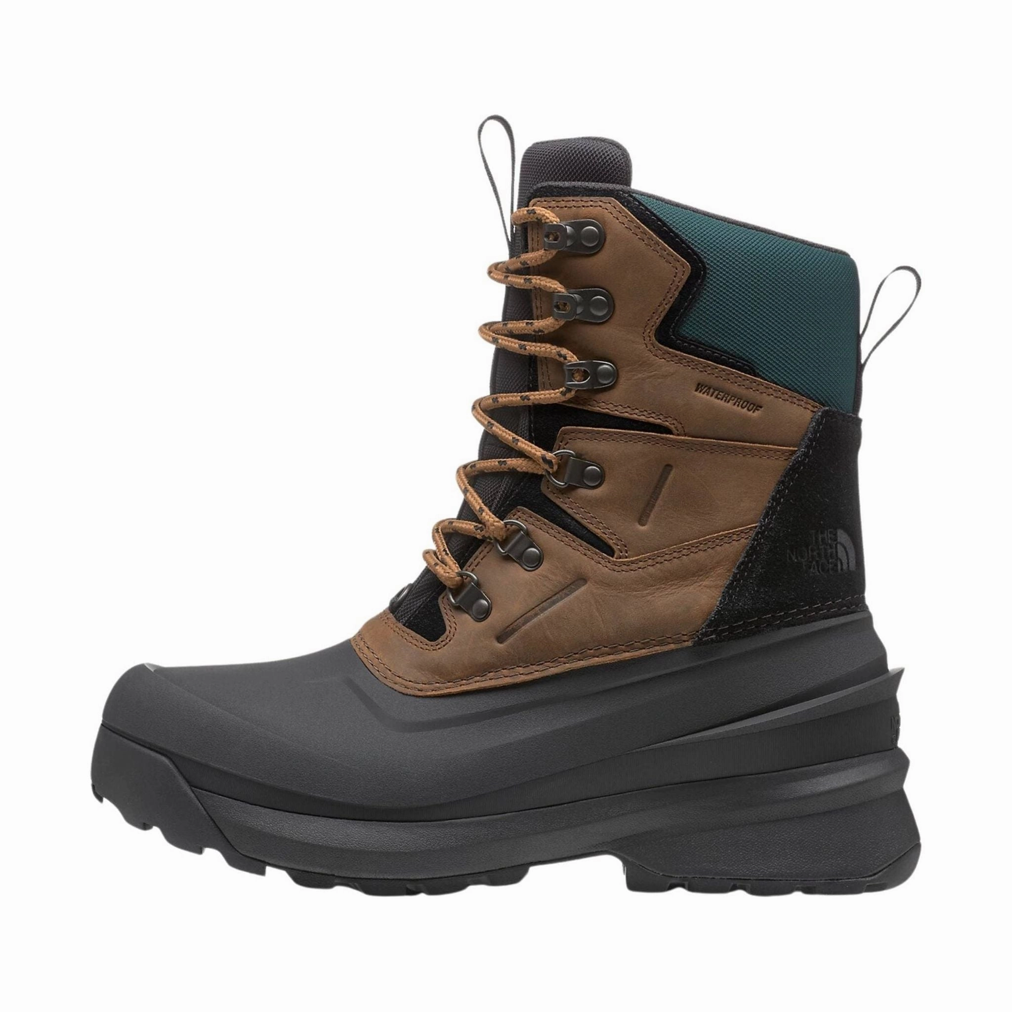 The North Face Men's Chilkat V 400 Waterproof Winter Boots - Toasted Brown/Black Flat Sole Active Lifestyle