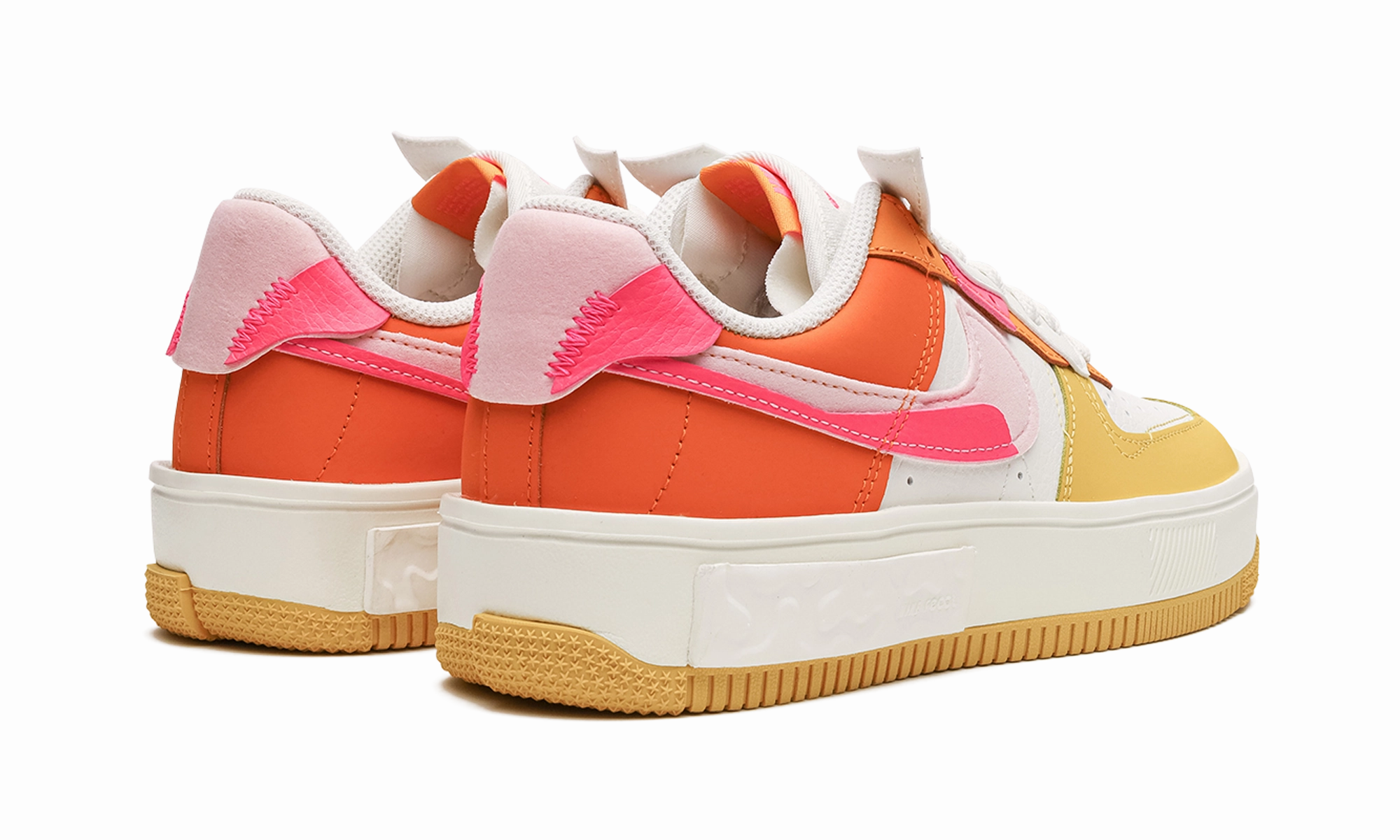 AIR FORCE 1 FONTANKA MNS WMNS "Summit White/Solar Flare/Medium Soft Pink/Hyper Pink" Anti Microbial Insole