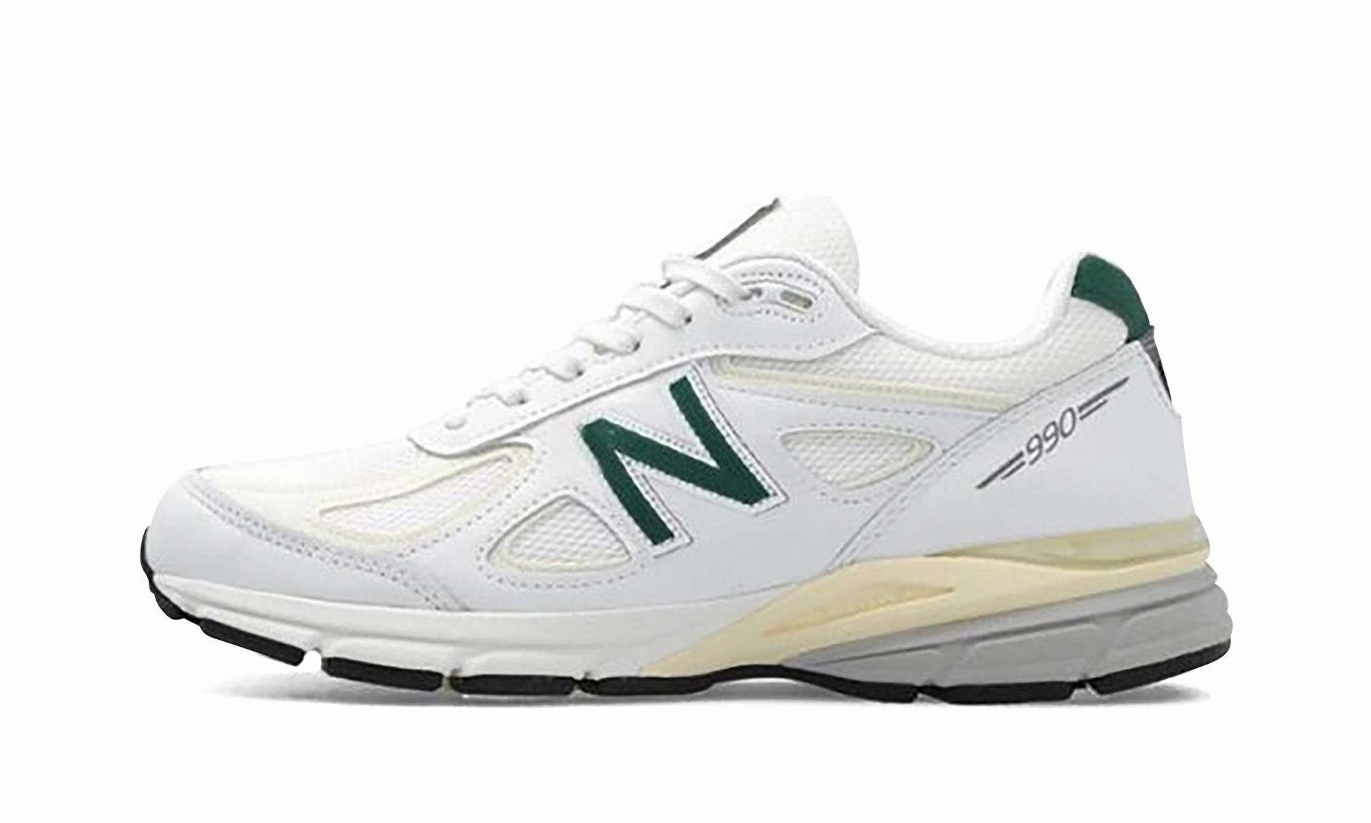 Padded Tongue Design 990V4 "Made in the USA - White / Green"
