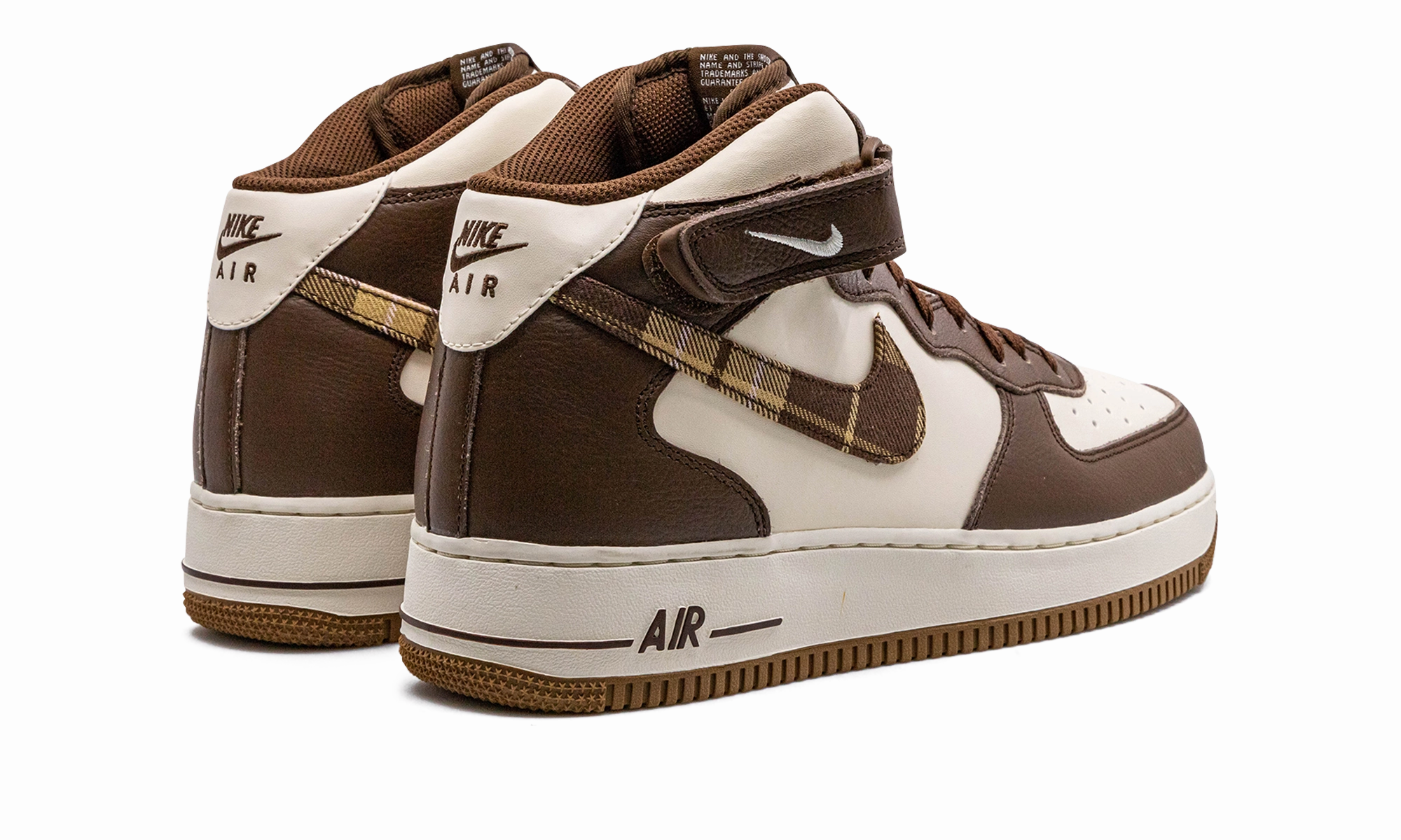 Air Force 1 Mid "Brown Plaid" Retro Style
