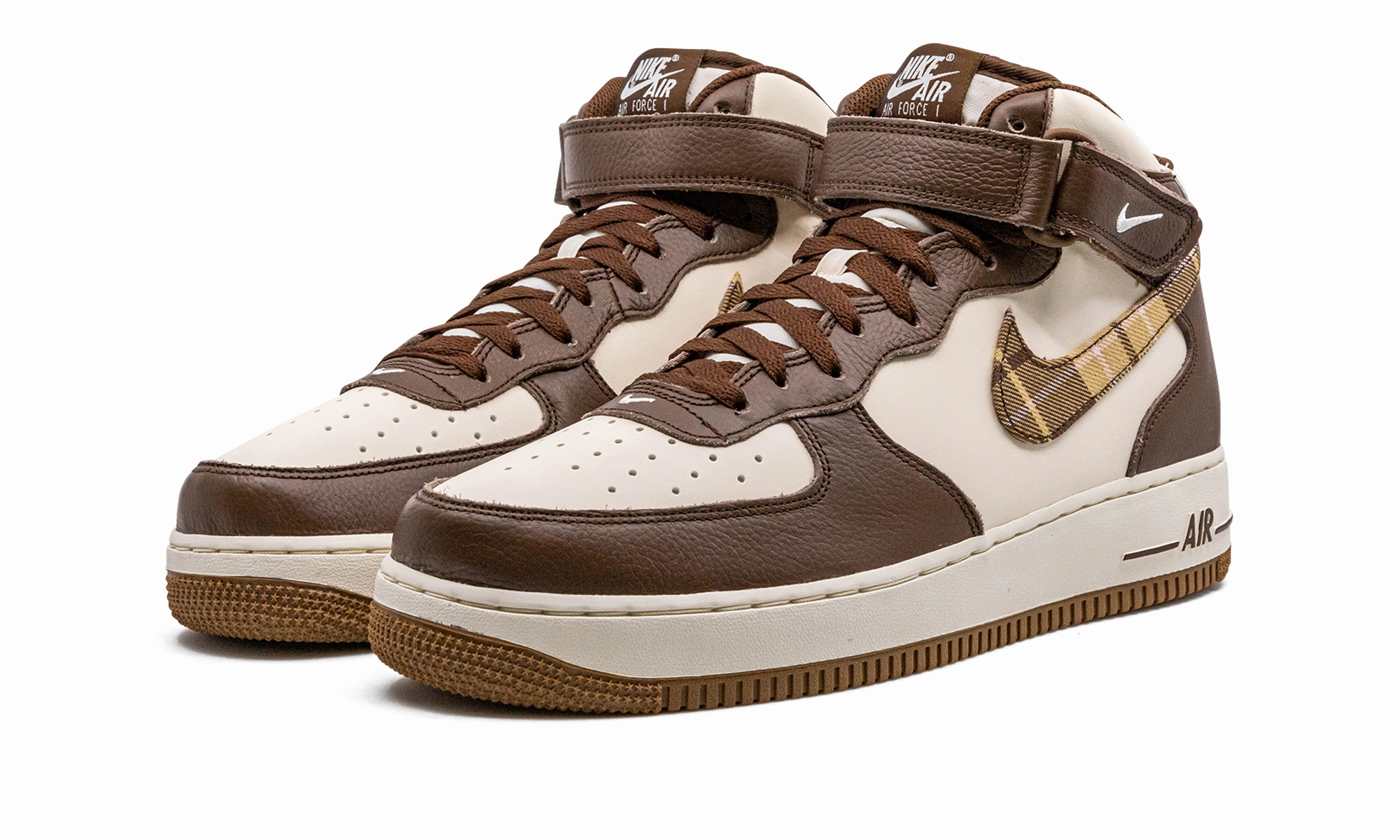 Air Force 1 Mid "Brown Plaid" Everyday Move Comfortable ankle support