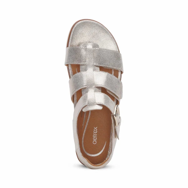 Crystal Shine Simple Entry Aetrex Women's Romy Champagne