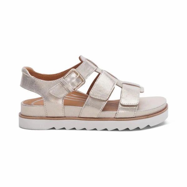 Comfy Sandals for Travel Aetrex Women's Romy Champagne