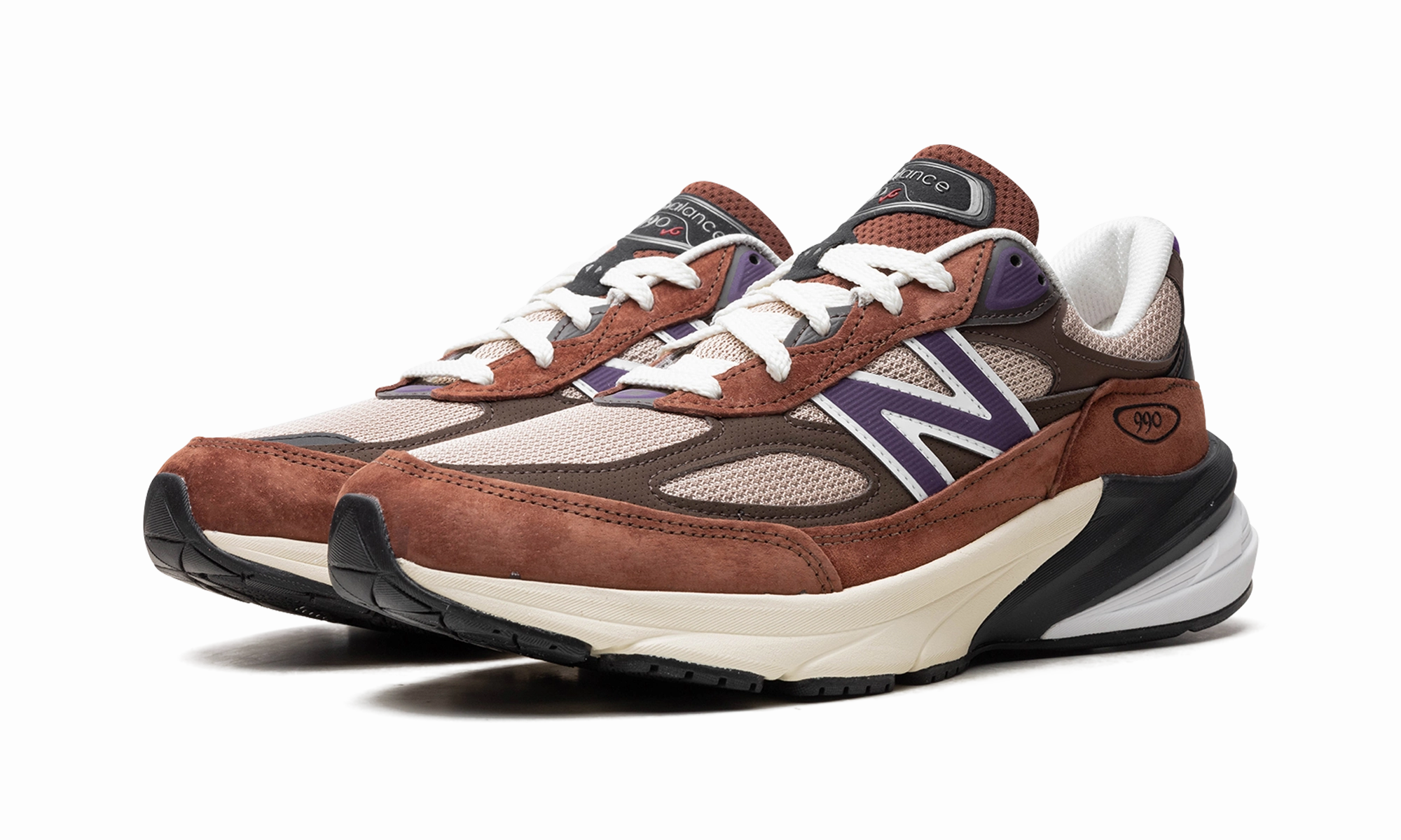 990v6 "Made in USA - Rich Oak / Cosmic Grape" supination - control - feature shoes