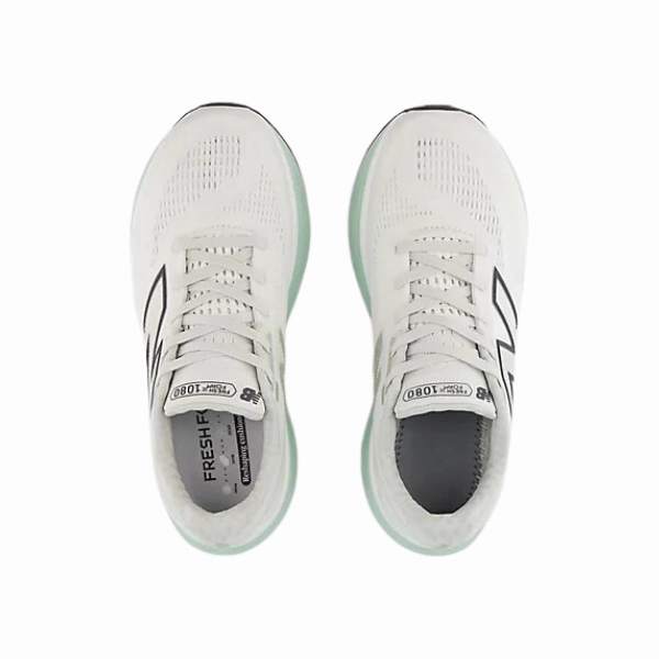 running in cloudy weather shoes nylon plate New Balance Women's Fresh Foam X 1080v14 Wide White/Green