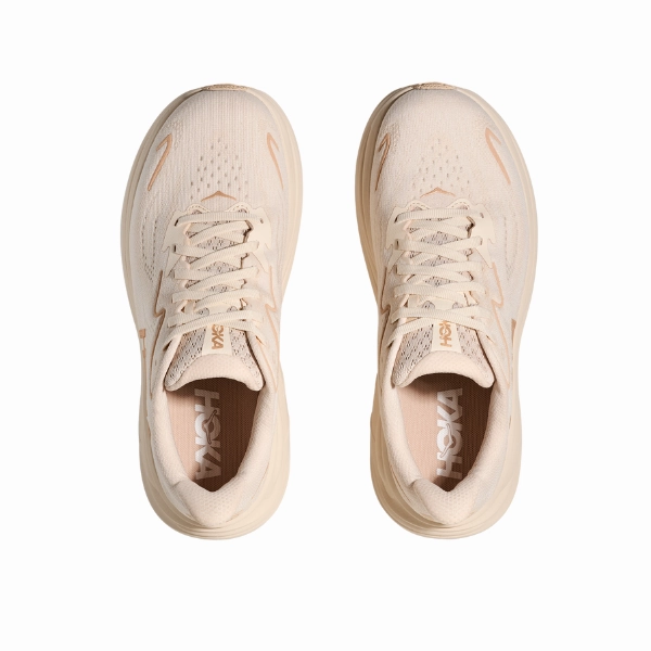 running in light rain shoes shoe covers Hoka Women's Clifton 10 Wide Vanilla