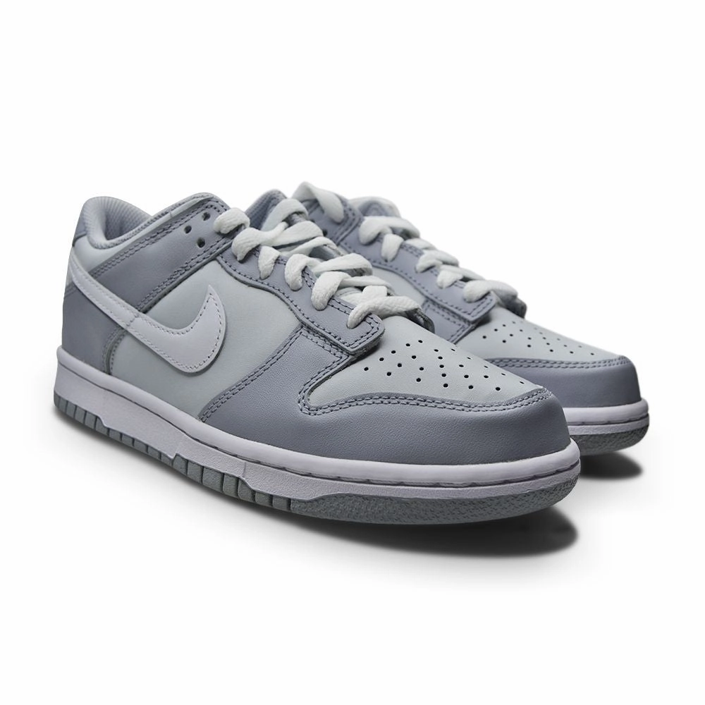 Lace   Up Design Juniors Nike Dunk Low (GS) "Two Toned Grey" DH9765 001 Pure Platinum White Grey