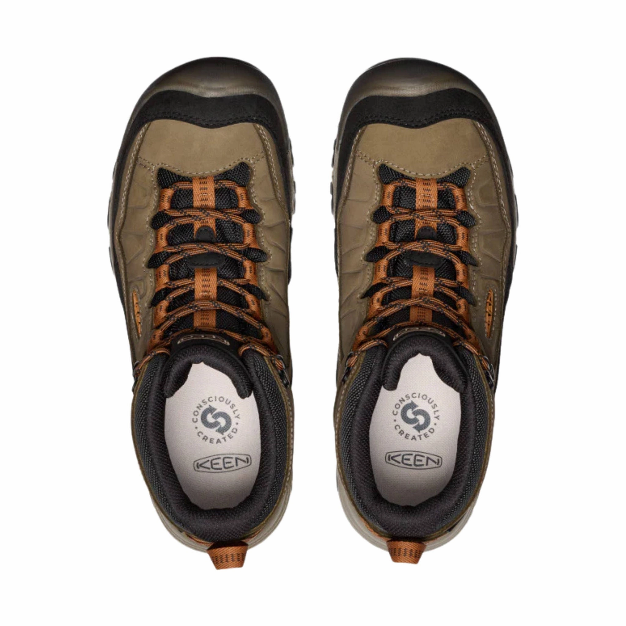All weather Crisp Look KEEN Men's Targhee IV Waterproof Hiking Boots - Sea Turtle/Roasted Pecan