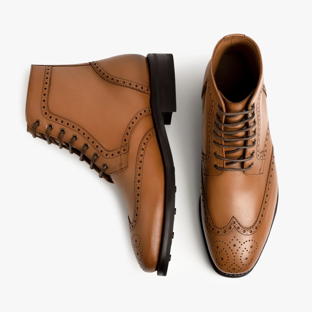 Cold Weather Waterproof Traction Wingtip | British Tan