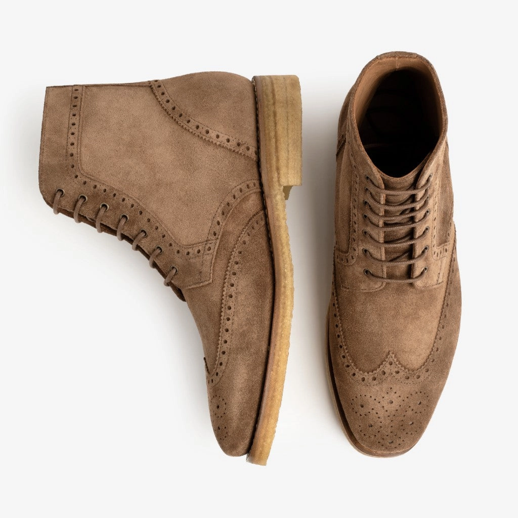 Heat Resistant Coating Snow Season Wingtip | Caramel Suede