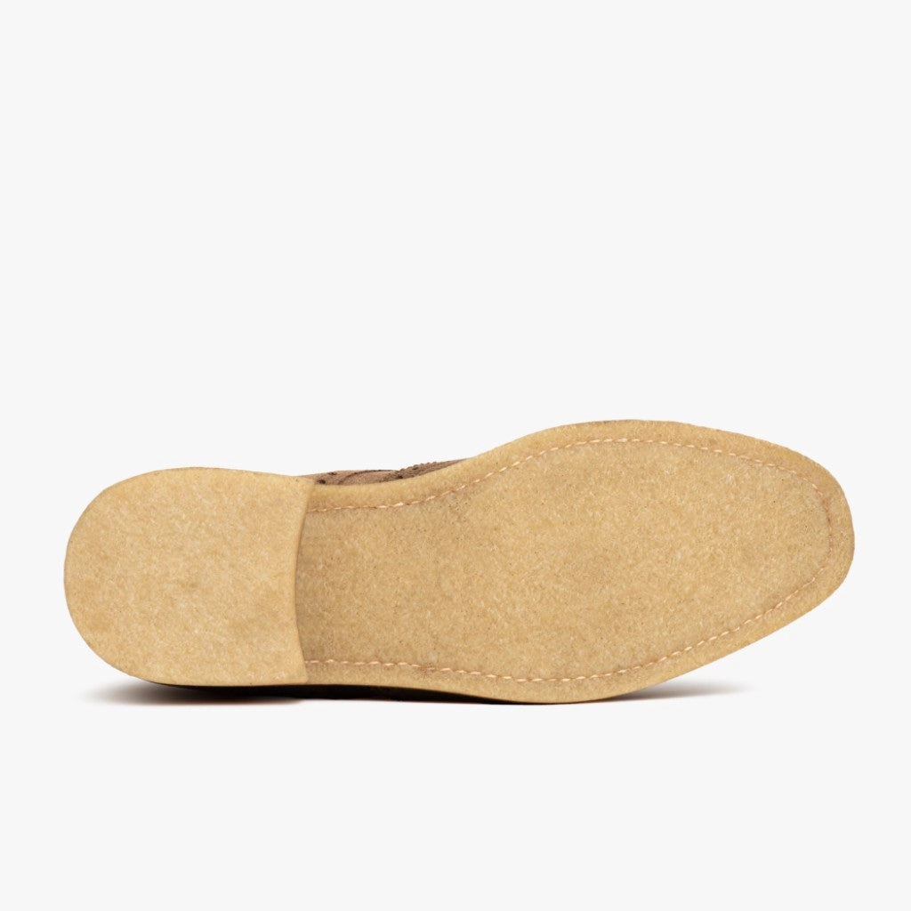 Wingtip | Caramel Suede Blue Sky Ergonomic Footbed