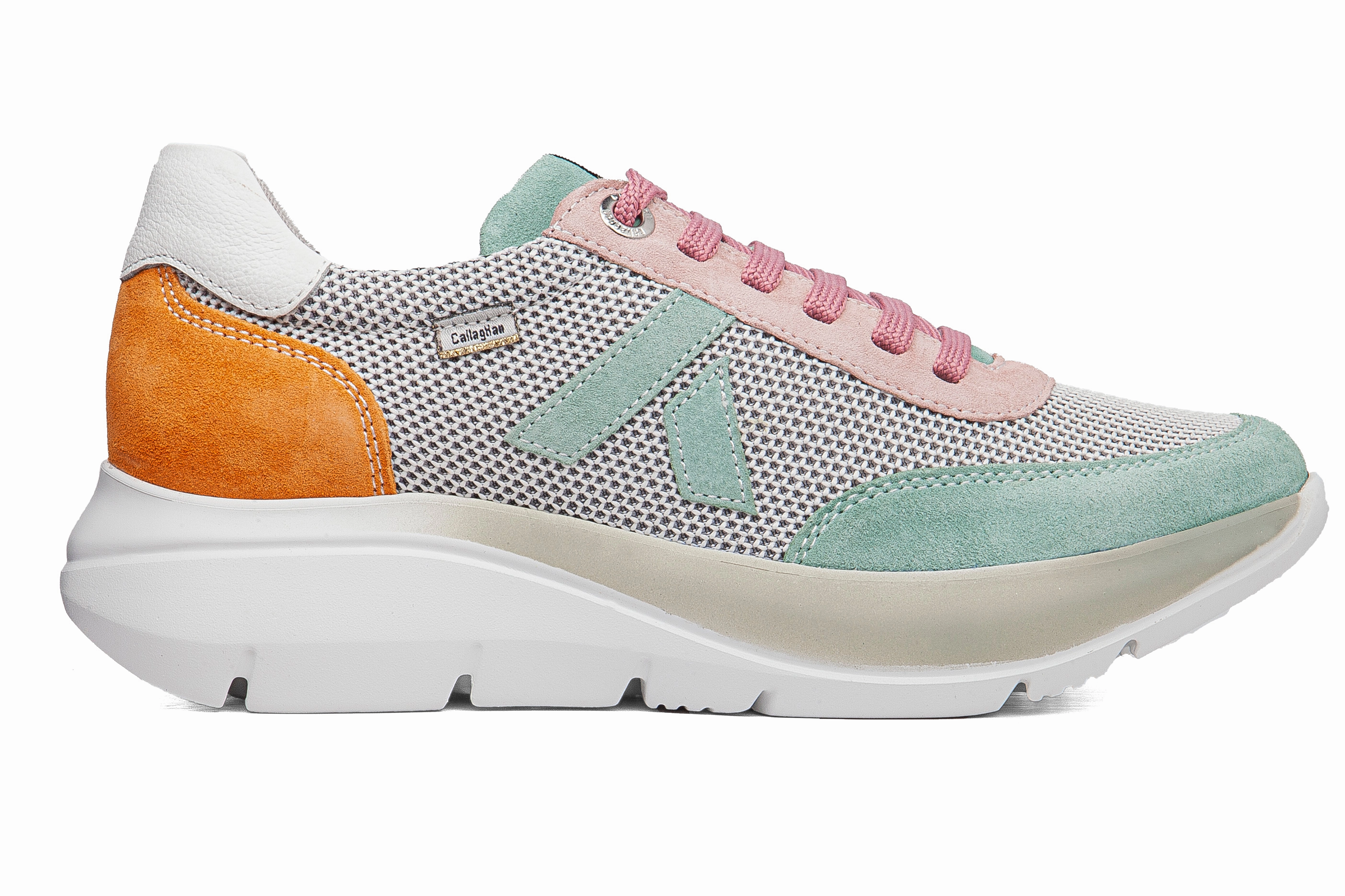 Non Stretch Upper Supportive shock absorption Women's Algoritmo 62400 - Green / White / Pink