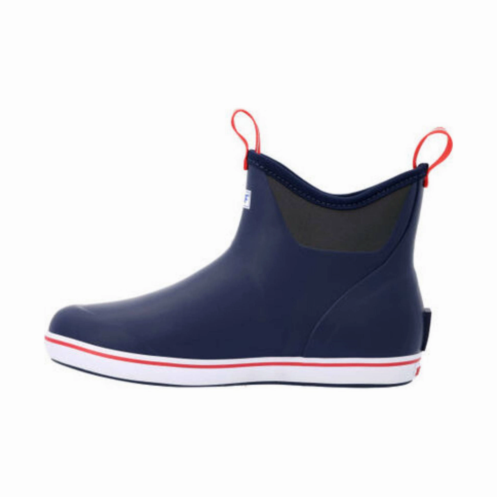 Slip Resistant City Walking Xtratuf Men's 6 Inch Ankle Deck Rain Boot - Navy/Red